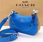 COACH Teri Shoulder Bag In Signature Canvas CJ590 Racer Blue / Khaki Crossbody