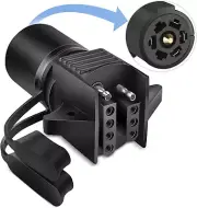 7 Pin round to 4 Pin 5 Pin Flat Blade Trailer Light Adapter 2 in 1 Trailer Pl...