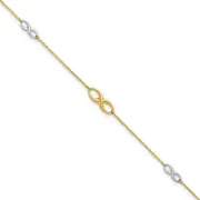 10K Two-Tone Polished With 1In Ext. Anklet