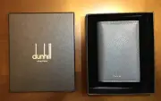 DUNHILL MENS $395 GRAY LEATHER C.CARD WALLET NEW IN BOX ITALY