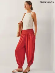 Monsoon Orange Reese Shirred Harem Trousers (W55305) | $113