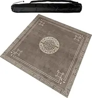 Large Mahjong Mat with Black Carrying Bag, Anti Slip and Wear-Resistant Tablecloth, Table Mat for Mahjong Paigow Poker and Tile Game,Brown (70 cm/27.55 in)