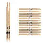 12 Pairs ProMark 7A Wood Oval Tip Hickory Drumsticks / TX7AW