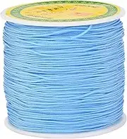 Cheriswelry 100yards/roll 0.8mm Braided Nylon Cord Threads Light Sky Blue Chinese Knotting Cord Jewelry Beading Cords String for DIY Craft Kumihimo Macrame Bracelets Making Supplies