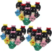 [TOPPERFUN] 18pcs Japanese Kimono Dolls Asian Kimono Miniature Figurines and Unique Decor for Home Office and Cafe Cultural Elegance and Artistic Touch
