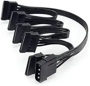 4Pin IDE to 5-Port Power Supply Cable 4Pin Molex to Multi SATA Port 18AWG Wire Power Cord for Hard Drive HDD SSD PC