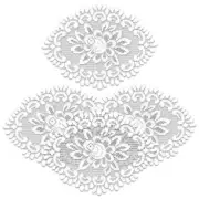 Heritage Lace 56672W-S 12 x 16 in. Rose Doily - Off White - Set of 4