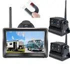 Wireless 5" Split Monitor DVR Magnetic Battery Backup Camera For Truck Reverse
