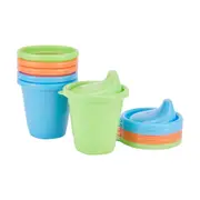 6 Pack Reusable Cups with Hard Spout Lids