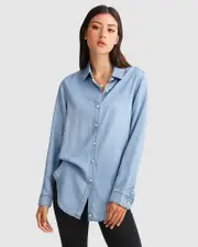 [Belle & Bloom] Keep Me Wild Denim Top - Indigo