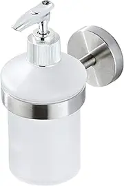 Soap Dispenser, Hand Press 200ml Wall Hanging Space Saving Hand Soap Dispenser with Stainless Steel Holder, Liquid Dispenser for Bathroom Hotel