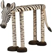 Xofuru Artisanal Hand-Carved Zebra Animal Shoe Replacement Stool - Perfect for Porch, Makeup, and Foyer Use，Furniture for Adults, Kids, Art Decoration Furniture