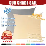 99% UV Block Shade Sail Sun Shade Cloth Rectangle Triangle Heavy Duty Grey Shade