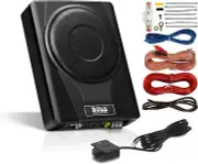 BASS8K 8 Inch Powered under Seat Car Subwoofer Amplifer Wiring Kit - 800 Watts M