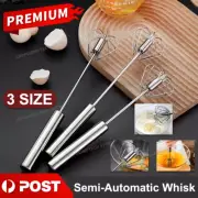 Stainless Steel Semi-Automatic Whisk Hand Push Rotary Whisk Blender Stirrer Tool