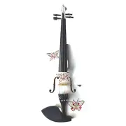 Butterfly Bling Bling 4/4 Violin w Carbon Fiber Bow, Case, Rosin, Strings, Setup