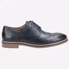 Hush Puppies Bryson Leather Mens Memory Foam Designer Brogue Shoes Navy