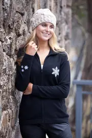Snowflake Cashmere Zip Top--SNO-FZBSC