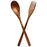 Table Utensils Wooden Fork and Spoon Salad Serving Sets Salads Cake Forks