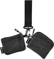 [Caihoyu] Women's Card Cases Change Holder Compact Size Key Chain Wallet Change Purse with Zipper Pocket for Men Women 2 Pcs, Everything Gets Better With Coffee, 4.13"(L) x 3.5"(W), Travel Accessory