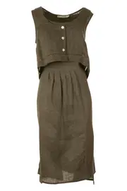 Washed Linen Vest Dress--HAM-91212A
