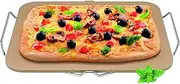 Avanti 12258 Rectangular Pizza Stone with Rack,Light Brown