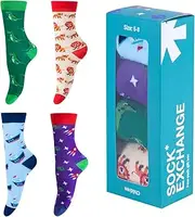 4 Pairs Colorful Kids Socks, Sock Exchange Cute Funny Casual Fashion Crew Socks, Crew Socks Gifts Cotton Funny Socks for Children Novelty Funny Cute Cartoon Socks