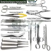 Dental Oral Surgery Kit Lucas Bone Curettes Forceps Scissor Tweezer Elevators