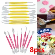 8Pcs Cake Cookie Kit Paste Flower Modelling Tools Fondant Decorating Set
