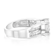 10ct White Gold 1 Carat Diamond Halo Solitaire Ring