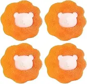 Magic Laundry Ball Set Can Be Reused Clothes Hair Cleaning Tools Pet Hair Removal Device Washing Machine Products Household Home(Orange-4PCS)