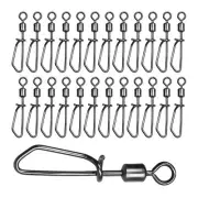 50*Rolling Spin Swivel Clip-on Link Lock Swivel Coastlock Fishing Line Connector