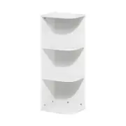 Furinno Pasir 3-Tier Corner Open Shelf Bookcase White