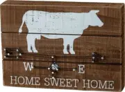 NEW!~Primitive Wood String Art Sign~Cow Weathervane "Home Sweet Home"~Farm House