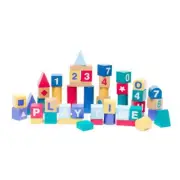 Learning Can Be Fun Build and Play Wooden toy Set of 50 Ages 12 Months Up