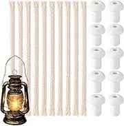 Oil Lamp Wicks | Cotton Round Wick for Oil Lamp | 10X Cotton Parts Candlemaking Supply with Stand for Home, Restaurant