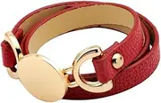 [VPbao] Simple Women Bracelet PU Leather Wristband Snap Adjustable Bangle