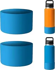 2Pcs Silicone Boot for YETI Rambler 26oz Bottle, Anti-Slip Sleeve Bottom Protector Accessories for YETI Rambler 26oz, BPA Free Silicone (Blue)