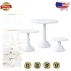 Elegant 3-Piece Cake Stand Set - Food-Safe Metal, 8", 10", 12" Sizes