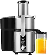 Powerful 1250W Juicer, 800ml Whole Fruits and Vegetables Quick Juicing, Centrifugal Juicer, 3 Inch Feed Chute 5 Speed ​​Settings, Stainless Steel, Easy to Clean