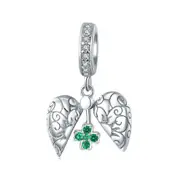 Silver plating Lucky Clover Pendant Charm for Bracelet or Necklace Fine Jewelry