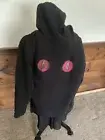 L 40 - 44 Scary Red Eyes Black Pullover Hoodie Cotton/Poly Long Sleeves Hallowee