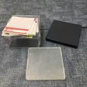 3.5" computer diskette empty plastic storage organizer boxes and blank labels