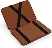 [AUXA] Men's Magic Money Clip Slim Pocket Wallet Credit Card Holder Thin Mini Small Short PU Leather Simple Bifold Folding Wallet