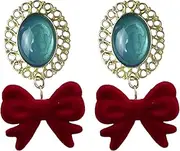 Ear Studs Ladies Earrings Christmas Year Princess Oval Velvet Bow Earrings for Women Jewelry Festive Party Banquet Jewelry Fashion Earrings