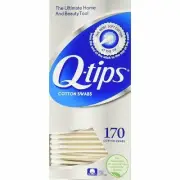 Q Tips Cotton Swabs 100% Pure Soft Cotton Firm Paper Stick Gentle 170 Ct 24 Pack