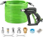 Tool Daily Sewer Jetter Kit for Pressure Washer 50 FT, Short Power Washer Gun,