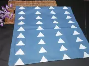 3 Pc 20 x 20 Dusty BLUE & WHITE GEOMETRIC TRIANGLE PILLOW COVERS #F38