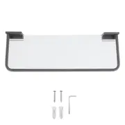 Floating Shelf Space Aluminum Acrylic Wall Mounted Decorative Storage Shelf for Kitchen Bathroom Living Room Bedroom Grey