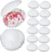 KOMBIUDA 15pcs Cute Jewelry Holders Simulation Shell Storage Containers for Pearls Rings Accessories Stylish Home Decoration Organizers for Desk and Bookshelf